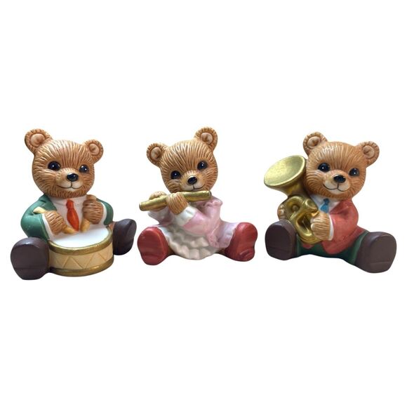 Homco Musical Bear Band Figurines #1422 Set of 6 Vintage  Orchestra - Picture 5 of 9